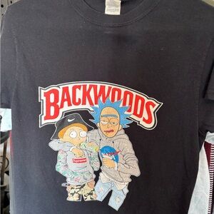 Black Graphic Tee with Cartoon Print